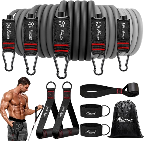 Workout Bands with Door Anchor and Ankle Straps